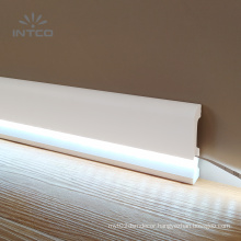 INTCO Home Decorative Flooring White PS Waterproof Easy Install Baseboard Led Strip Light Skirting Board